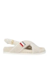Thom Browne Shearling Backstrap Sandal In Off White