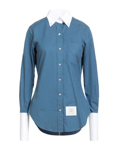 Thom Browne Woman Shirt Blue Size 10 Cotton