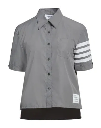Thom Browne Woman Shirt Grey Size 10 Polyester In Gray