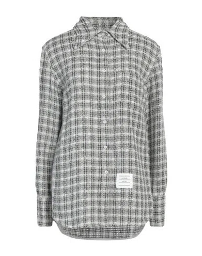 Thom Browne Woman Shirt Grey Size 12 Cotton In Grau