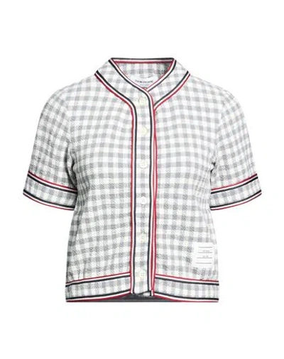 Thom Browne Woman Shirt Grey Size 4 Cotton, Polyamide, Elastane In Gray