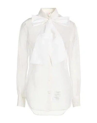 Thom Browne Woman Shirt Ivory Size 6 Silk In White