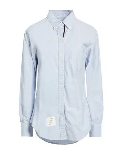 Thom Browne Woman Shirt Light Blue Size 12 Cotton