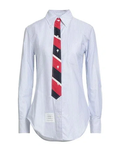Thom Browne Woman Shirt Light Blue Size 8 Cotton, Silk