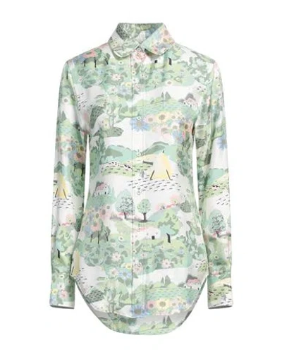 Thom Browne Woman Shirt Light Green Size 6 Silk