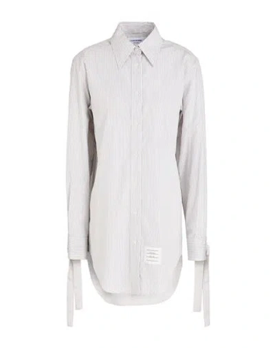 Thom Browne Woman Shirt Light Grey Size 4 Silk, Cotton In Gray