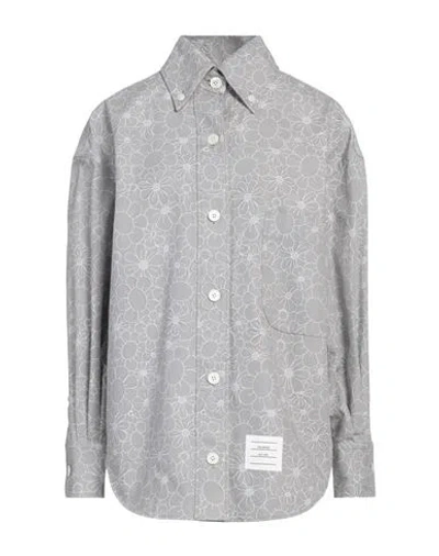 Thom Browne Woman Shirt Light Grey Size 6 Cotton