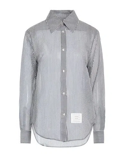 Thom Browne Woman Shirt Midnight Blue Size 8 Silk