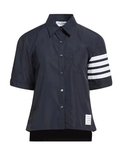 Thom Browne Woman Shirt Navy Size 8 Polyester In Blue