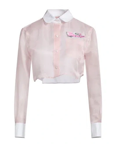 Thom Browne Woman Shirt Pink Size 6 Silk In Multi