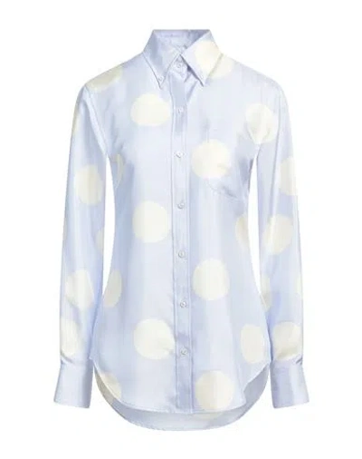 Thom Browne Woman Shirt Sky Blue Size 6 Silk