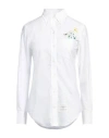 Thom Browne Embroidered Long-sleeve Shirt In White