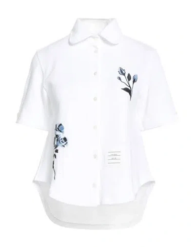 Thom Browne Woman Shirt White Size 2 Cotton, Polyester
