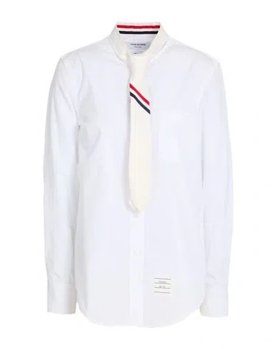 Thom Browne Woman Shirt White Size 6 Cotton, Silk, Polyester