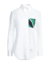 Thom Browne Oxford Stripe Pocket Button-down Shirt In White