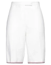 Thom Browne Women's Flat Front Bermuda Shorts In White