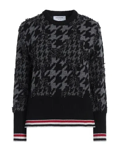 Thom Browne Woman Sweater Black Size 6 Wool, Cotton