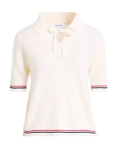 Thom Browne Woman Sweater Cream Size 8 Wool, Viscose In White