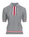 Thom Browne Woman Sweater Grey Size 6 Cotton