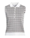 Thom Browne Check-pattern Sleeveless Knitted Top In Grey