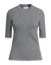 Thom Browne Woman Sweater Grey Size 8 Wool, Viscose