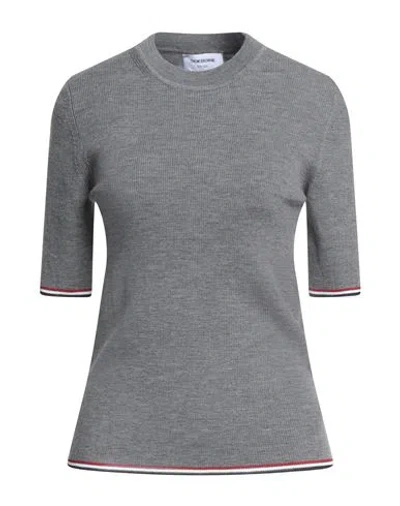 Thom Browne Woman Sweater Grey Size 8 Wool, Viscose