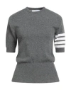 Thom Browne Signature 4-bar Stripe Short-sleeve Cashmere Top