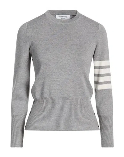 Thom Browne Woman Sweater Light Grey Size 0 Wool In Gray