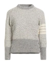 Thom Browne Woman Sweater Light Grey Size 10 Wool, Mohair Wool