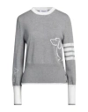 Thom Browne Merino Wool Crew-neck Sweater In Grey