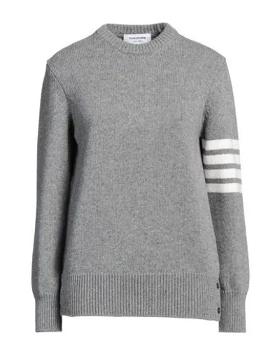 Thom Browne Woman Sweater Light Grey Size 8 Virgin Wool In Gray