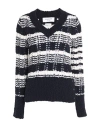 Thom Browne Woman Sweater Navy Size 8 Cotton, Wool, Polyamide