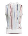 Thom Browne White Striped Vest In Off White