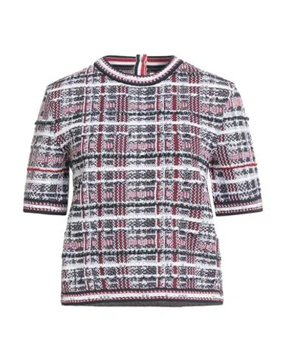 Thom Browne Woman Sweater Red Size 8 Cotton, Viscose, Polyester, Polyamide