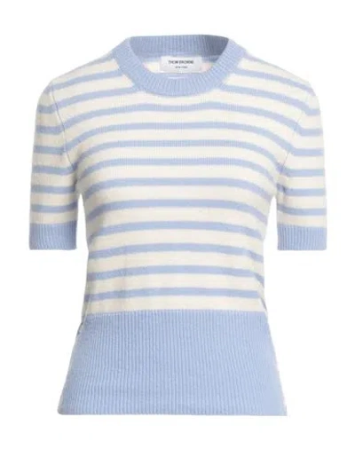 Thom Browne Horizontal-stripe Knitted T-shirt In Blue