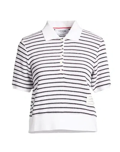 Thom Browne Woman Sweater White Size 6 Cotton, Elastane