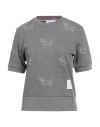 Thom Browne Woman Sweatshirt Grey Size 8 Cotton