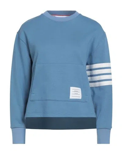 Thom Browne Woman Sweatshirt Light Blue Size 4 Cotton