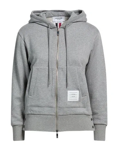 Thom Browne Woman Sweatshirt Light Grey Size 4 Cotton