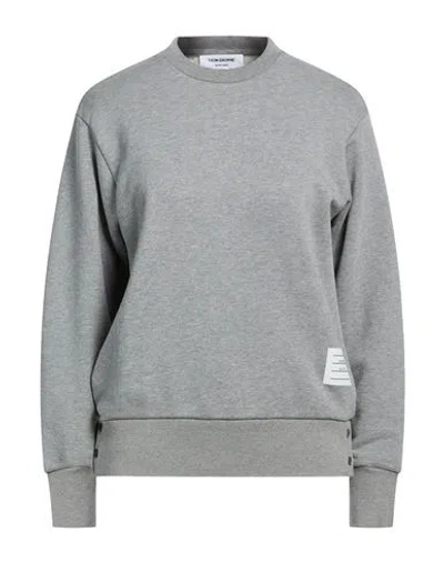 Thom Browne Woman Sweatshirt Light Grey Size 4 Cotton, Elastane In Gray