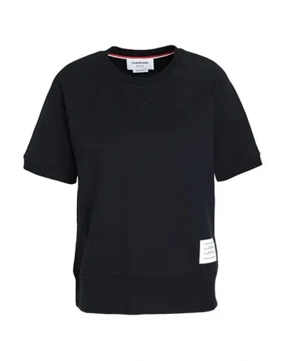 Thom Browne Woman Sweatshirt Navy Blue Size 8 Cotton