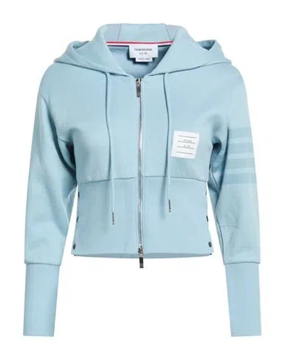Thom Browne Woman Sweatshirt Sky Blue Size 8 Cotton