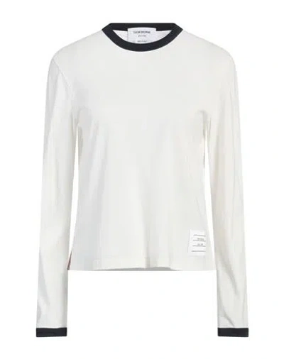 Thom Browne Woman T-shirt Cream Size 8 Cotton In White