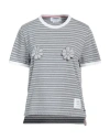 Thom Browne Woman T-shirt Grey Size 6 Cotton, Elastane, Viscose In Grey