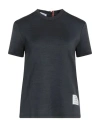 Thom Browne Woman T-shirt Midnight Blue Size 0 Cotton, Silk, Polyamide, Polyester