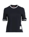 Thom Browne Woman T-shirt Midnight Blue Size 4 Cotton, Wool, Polyester In Blue
