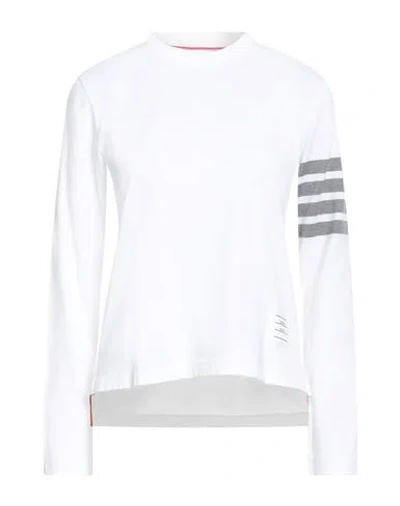 THOM BROWNE THOM BROWNE WOMAN T-SHIRT WHITE SIZE 10 COTTON