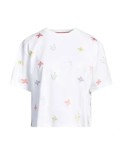 Thom Browne Woman T-shirt White Size 6 Cotton, Elastane