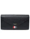 THOM BROWNE THOM BROWNE WOMAN THOM BROWNE BLACK GRAINED LEATHER WALLET