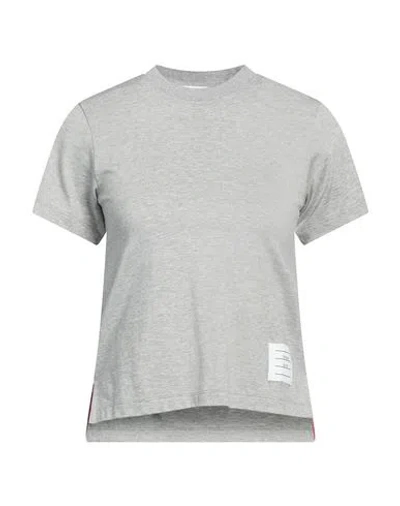Thom Browne Woman T-shirt Light Grey Size 0 Cotton In Gray